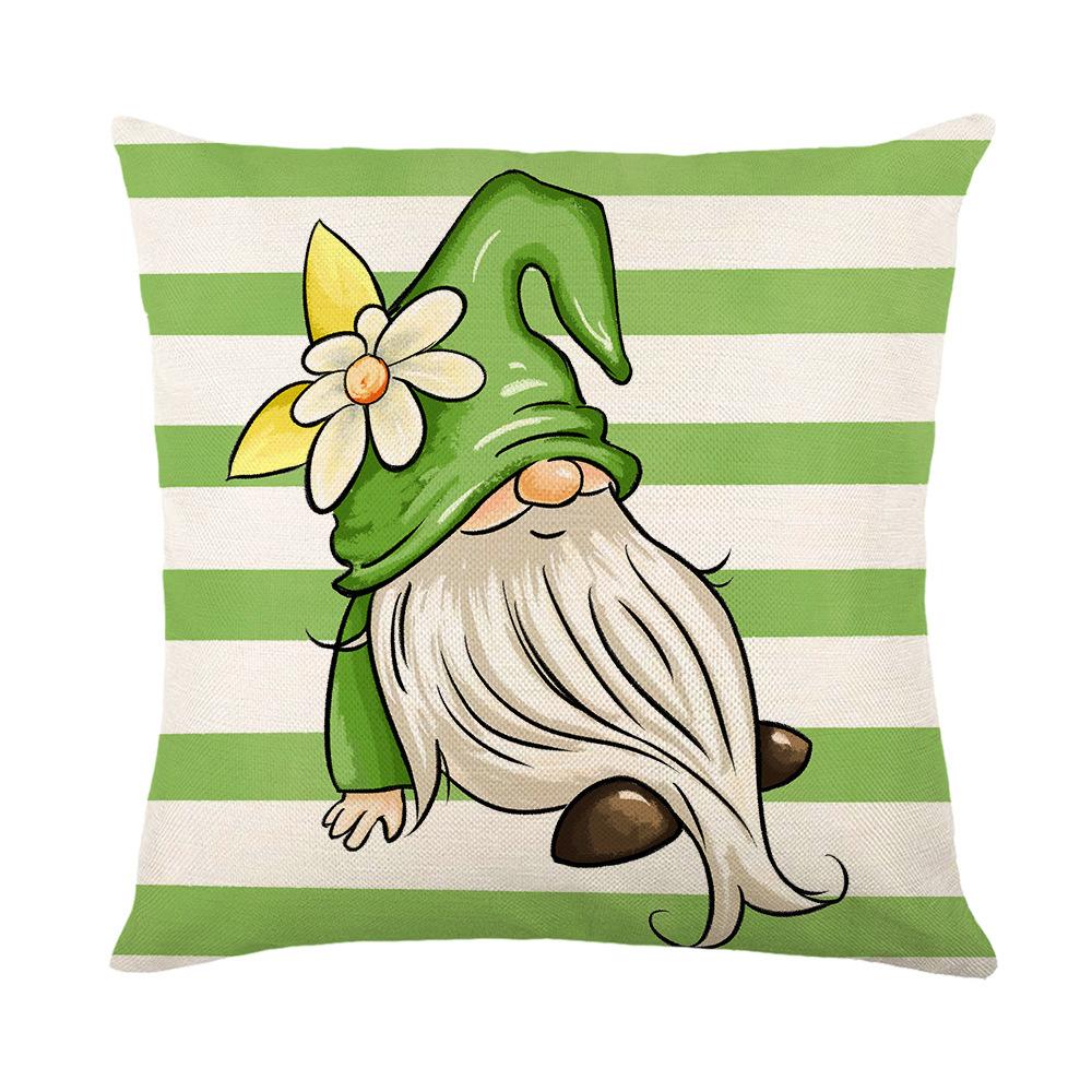 Home Spring Floral Pillow Cover Linen Letter Sofa Cushion Cover Office Cushion Study Chair Backrest