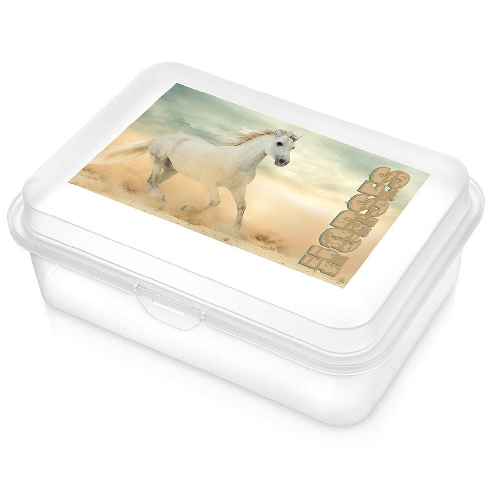 Transparente Pferde-Lunchbox 750 ml