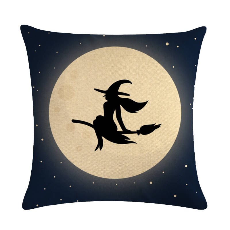 Home Decoration Pumpkin Cat Witch Halloween Happy Printing Poly Pillow Pillow Case Funda De Almohada