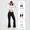 European and American Cross-Waist Flare Yoga Fitness Pants - Women's Black Base Layer