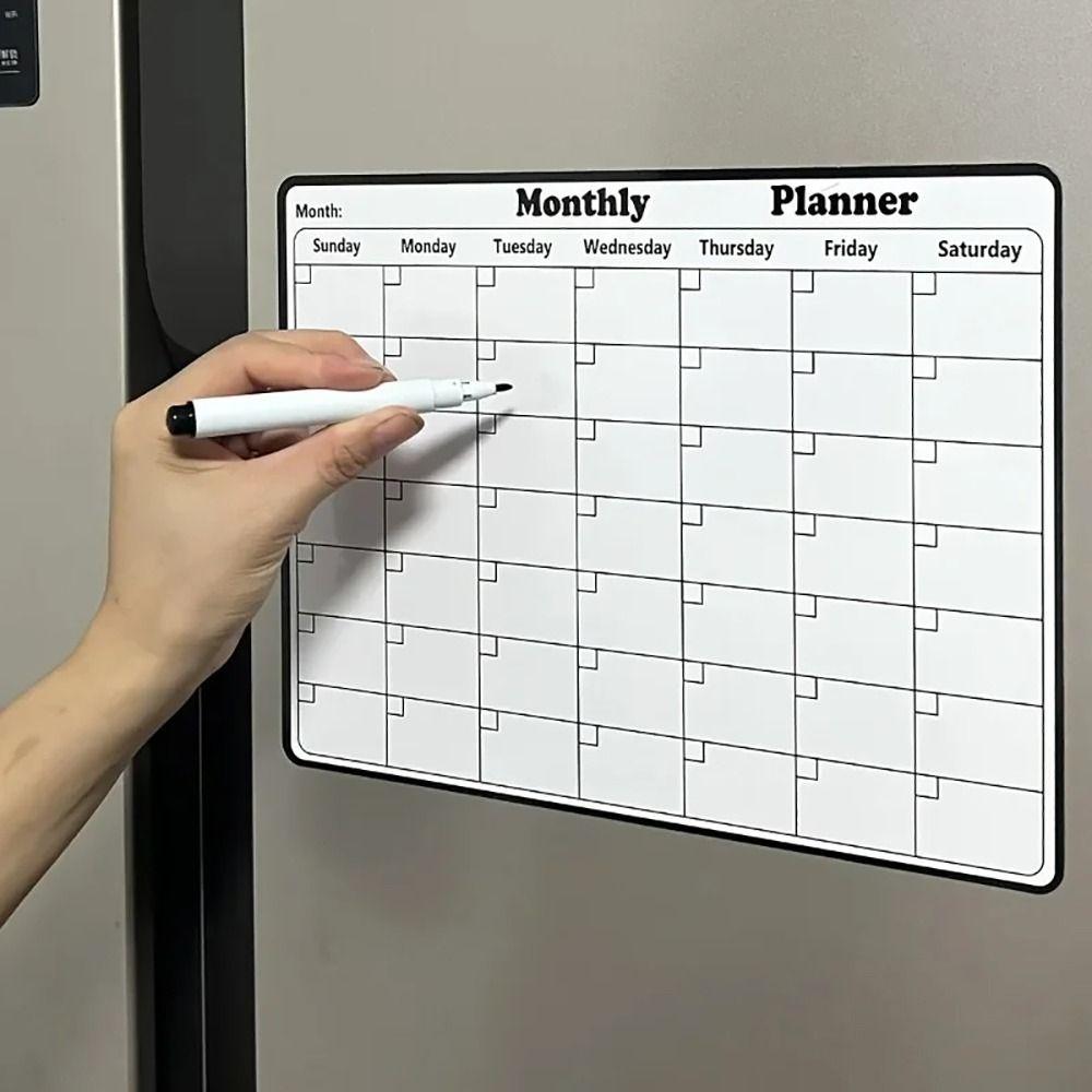 1ks Záznam Zpráva Měsíční plánovač Whiteboard S/L Calendar Board Kitchen Decor