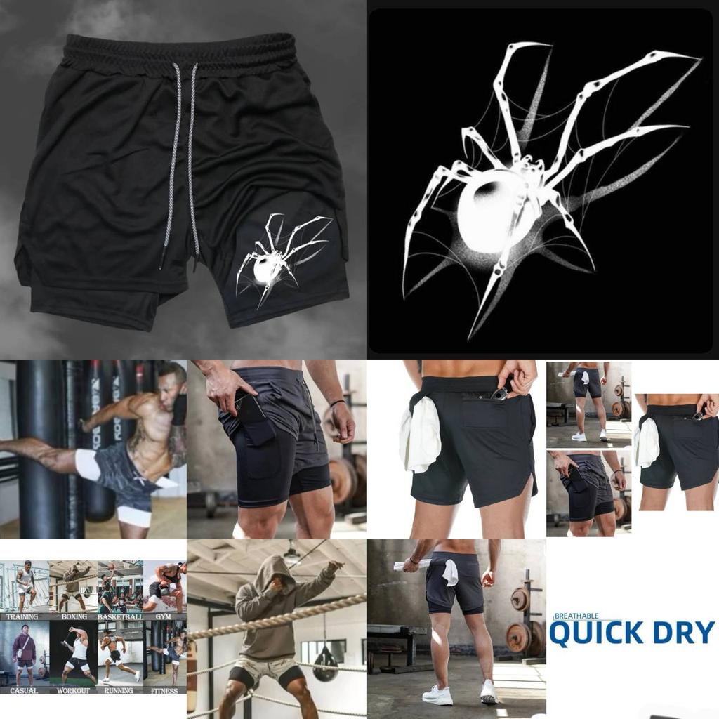 Spider Muay Thai Kick Boxing MMA Shorts Men Women Unisex Double Layer Quick Dry Breathable Sport Gym Fitness Workout
