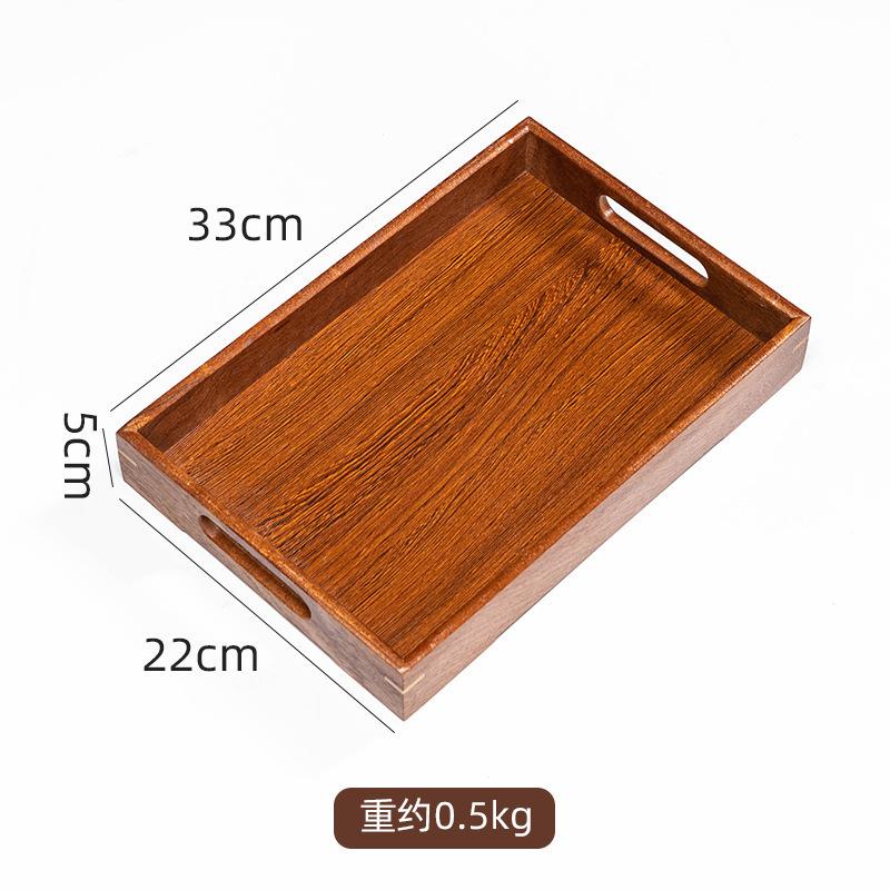 Wooden Serving Tray with Handles Bamboo Tea Tray Food Tray for Breakfast Coffee Dessert Snack Platter Home Coffee Table