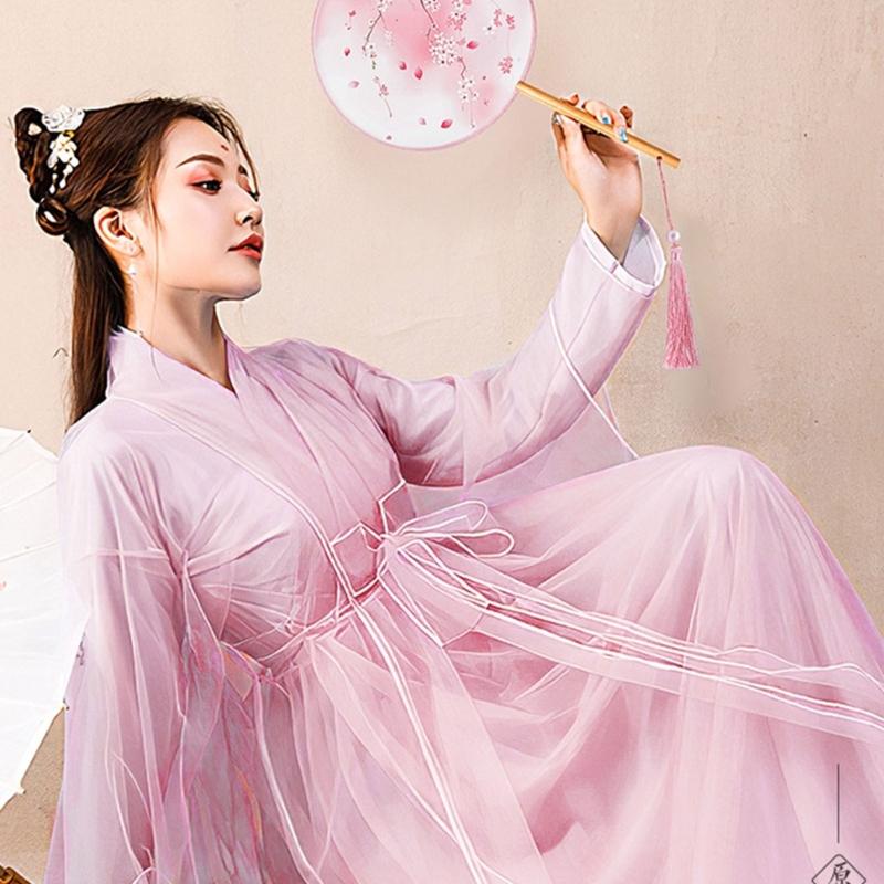 Chinese Fan with Pendant Handhelds Inks Painting Fan Tassels Round Silk Fan