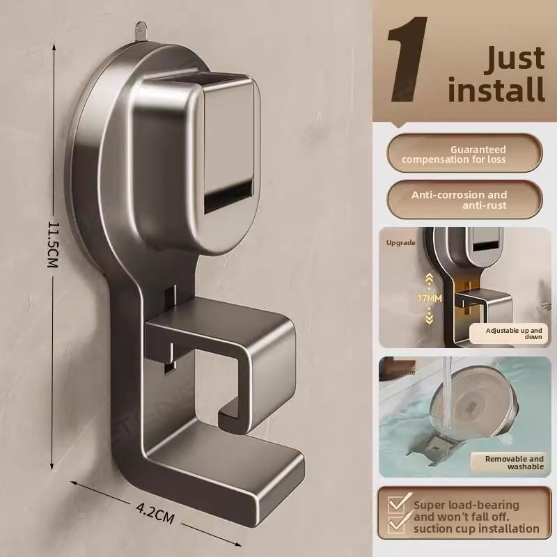 

Мощная присоска Раковина Без отверстий Полка для туалета Gun grey 1PC