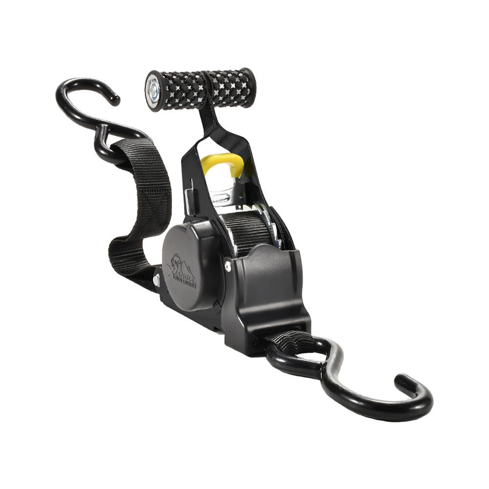 Retractable Auto Ratchet Straps Retractable Ratcheting Tie-Down Strap Safe Cargo Ratchet Straps Easy Contained Ratchet Strap чёрный