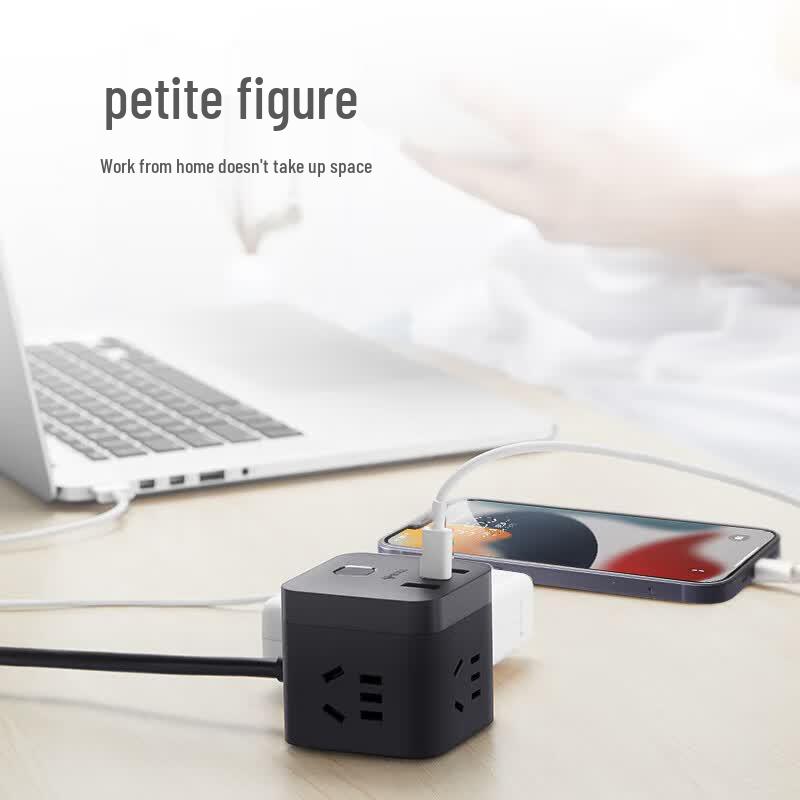 BULL 30W PD Fast Charging Cube Power Strip with USB-C & USB-A Ports CN Plug (adapter Included)