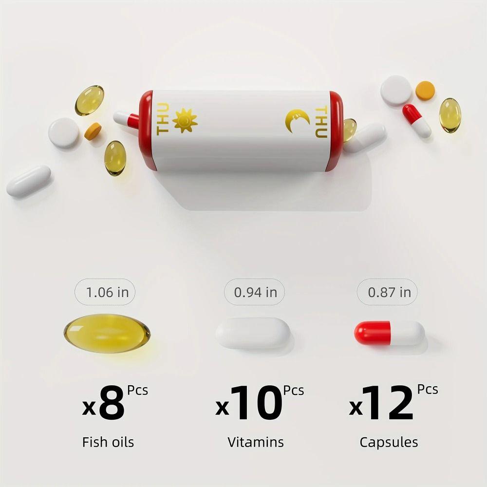Two Time a Day Pill Organizer AM PM Travel Medicine Box Weekly Pill Box  Medication Reminder