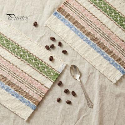 Retro Home Decor Placemat Cotton Linen Placemat, Farmhouse Style Thickened Non-Slip Heat Durable Woven Insulation Table Mat, for Dining Kitchen