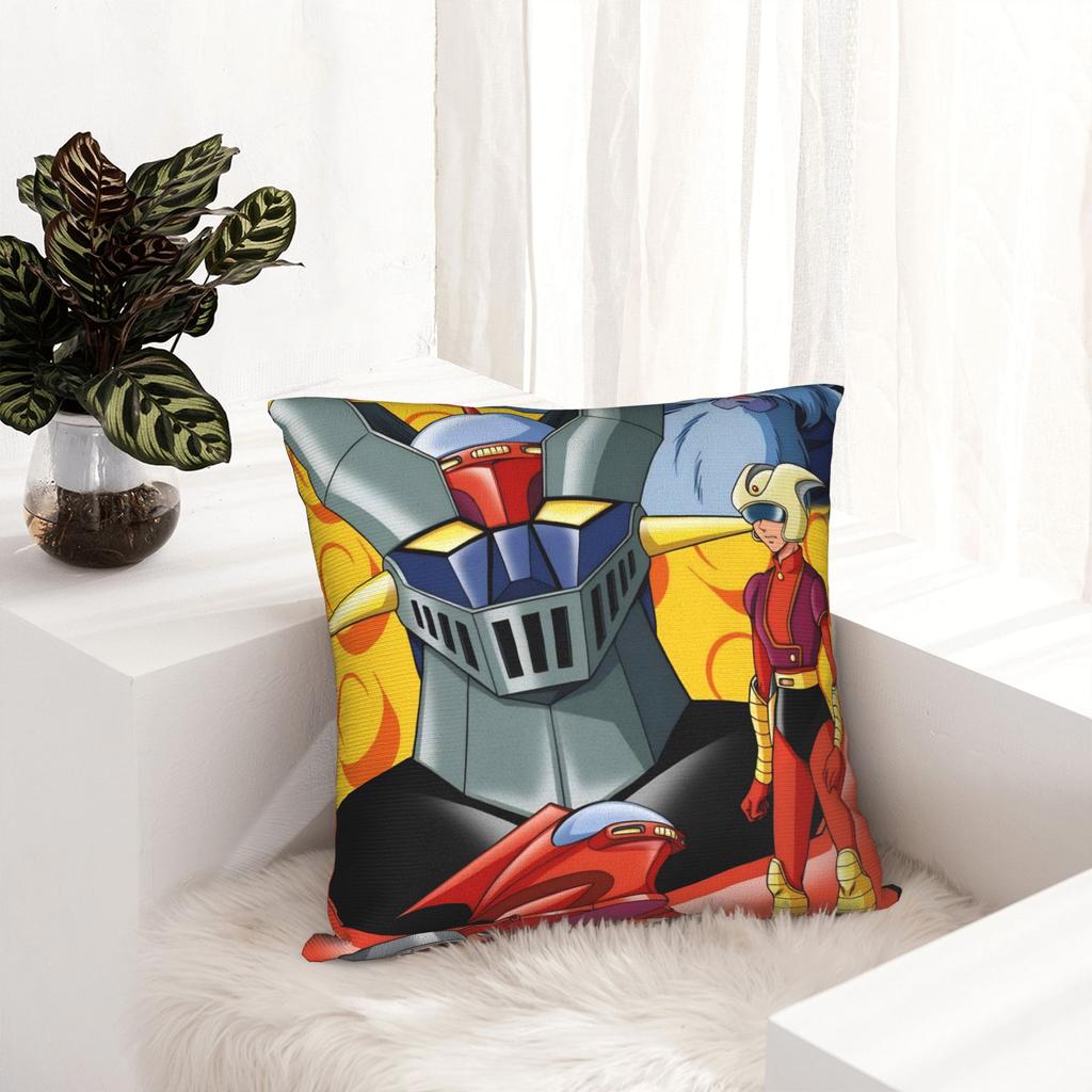 Ufo Robot Grendizer Pillowcase Printed Polyester Cushion Cover Decorations Throw Pillow Case Cover Bedroom Square 40*40Cm