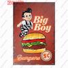 Pizza Metal Sign Plaque, Vintage Fast Food Tin Sign, Ice Cream Wall Decor, Hot Dog for Kitchen, Diner Bar, Bread Room Decor, WY4