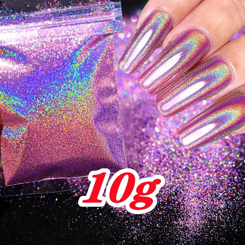 

Laser Holographic Rainbow Nail Glitter 0.2MM Sparkly Nails Glitter Powder DIY Nail Art Decoration