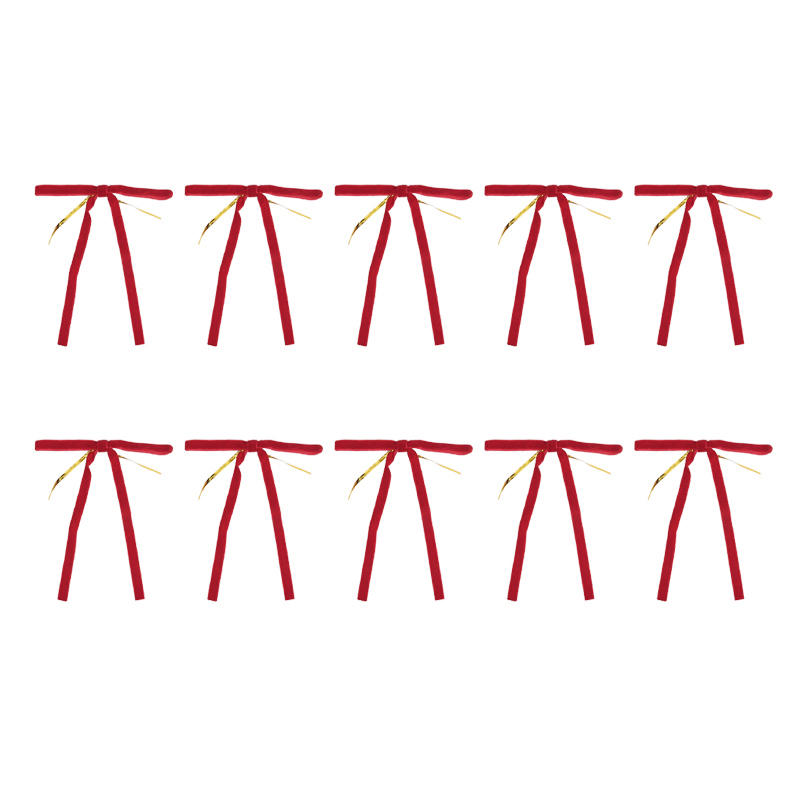 10 Pcs Velvet Bow Tie Christmas Tree Decorative Craft Gifts Bag Packaging Knot Pendant DIY Accessories Ornaments Home Decoration