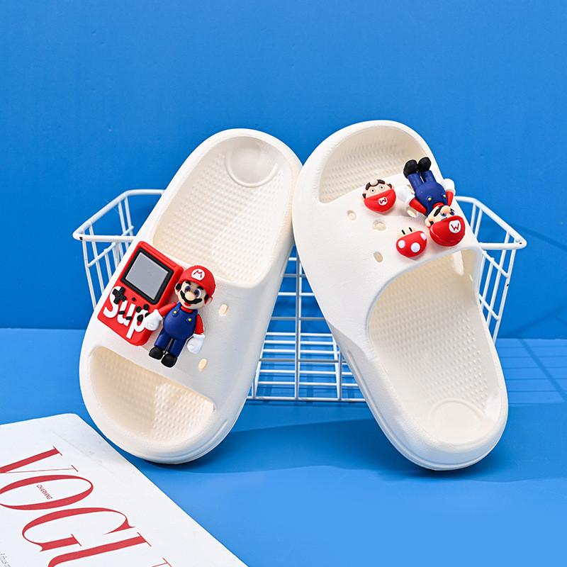 Comfortable Cartoon Mario Boys' Slippers Lightweight Soft Bottom Non-slip Design Perfect For Summer Wear