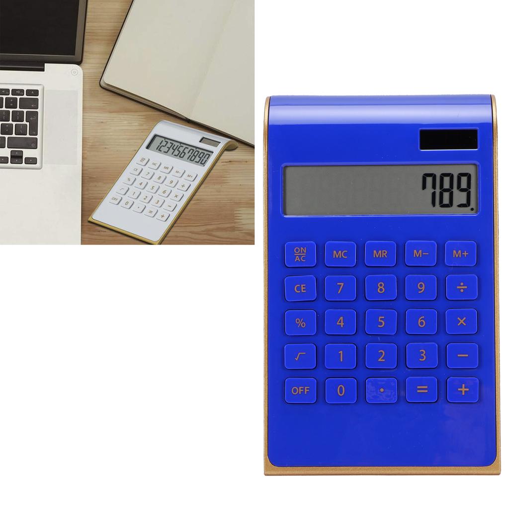 Portable 10 Digits Calculator Ultra Thin Solar Power Calculator for Home Office Business LCD