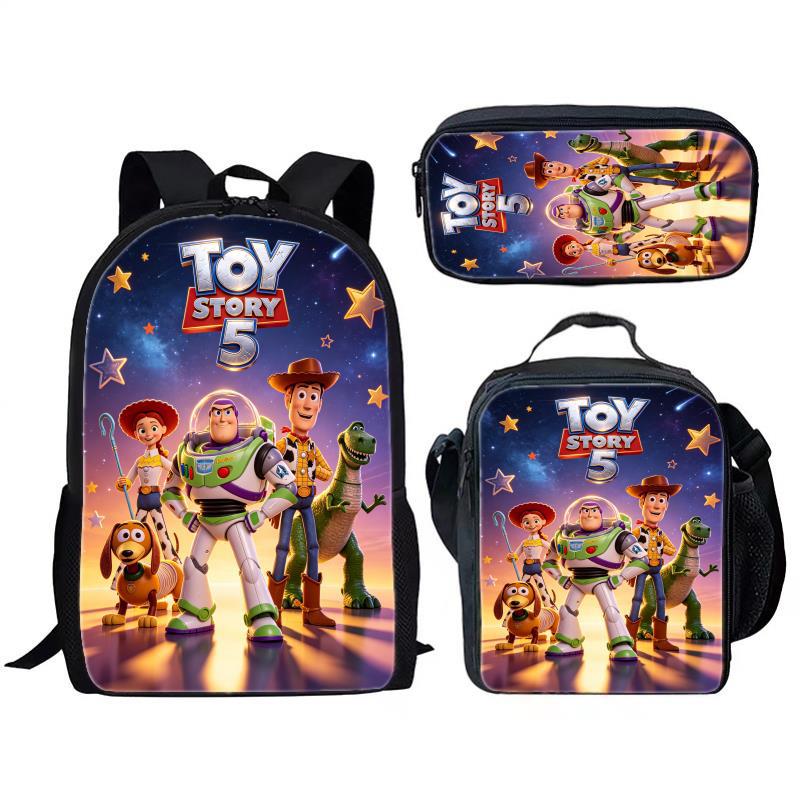 Zestaw plecaków Toy Story 5 3-częściowy plecak szkolny plecak DIY Custom plecak młodzieżowy casualowy plecak dzienny