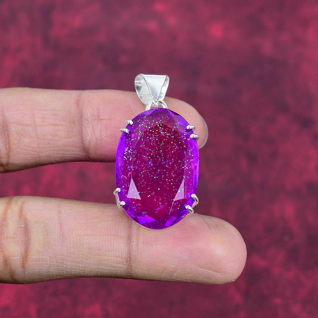 Różowy australijski opal 925 solidny srebrny wisiorek, ręcznie robiona biżuteria z kamieni szlachetnych, prezenty dla żony nowy wisiorek