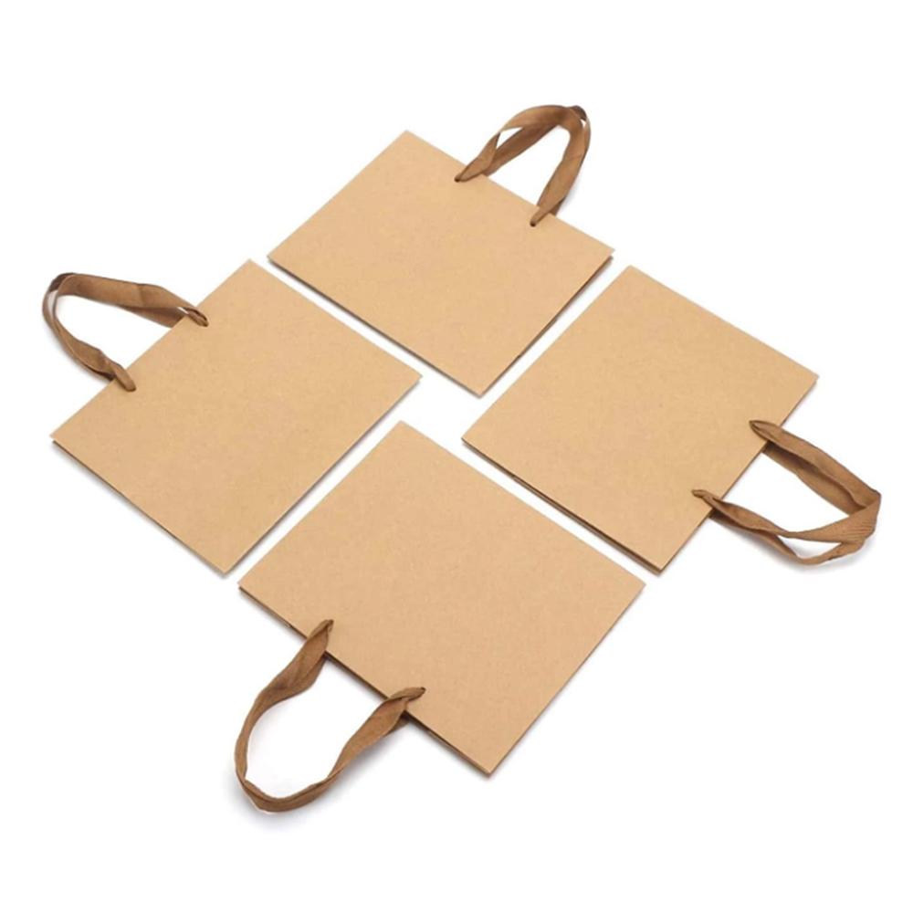 5/10Pcs Kraft Paper Gift Bags with Handles Shopping Bags for Wedding Birthday Christmas Party Favor Gift Packaging