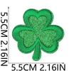 St. Patrick'S Day Embroidered Cloth Stickers Green Leaves Holiday Clothes Decorative Patches Stickers Heat Transfer