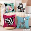 Cute Zebra Cushion Cover Pillowcase Ultra Soft Skin Friendly Fabric Cloud Like Comfort & Concealed Zipper
