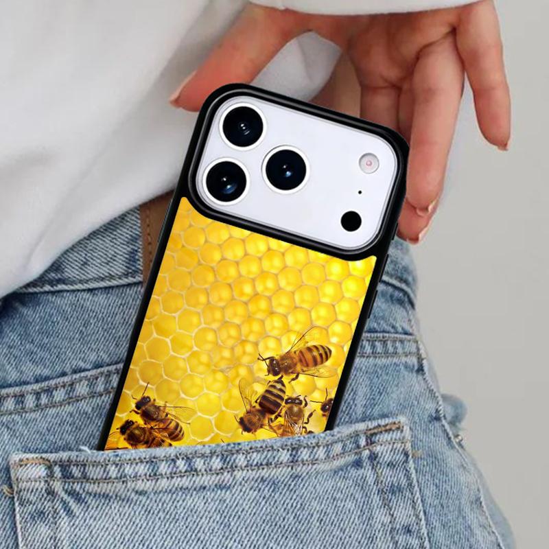 Honeycomb Honey bee Phone Case for iPhone 16e 15 14 13 12 17 Pro Max Plus Air 17pro Cover Coque