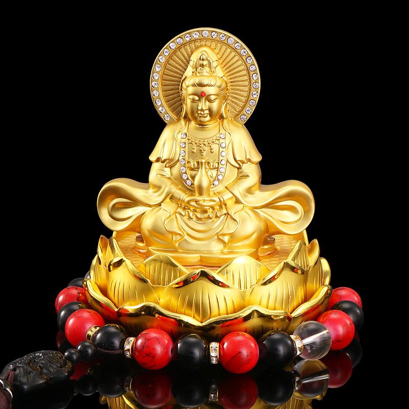 Alloy Lotus Guanyin Car Perfume Ornament - Thousand-hand Guanyin Interior Accessory