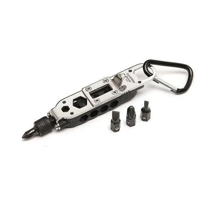 Multifunctional Mini Flashlight with Screwdriver Outdoor EDC Keychain Shape Screwdrivers Portable Steel Repair Tool