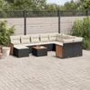 Vidaxl 11-Cz. Garten-Sitzgruppe, Kissen Schwarzer Rattan Pe