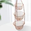 KLKCMS Iron Hanging Organizer Rack, Metal Fruit Basket for Ceiling, Copper