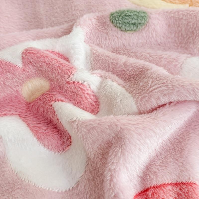 Floral Print Soft Flannel Blanket - All-Season Cozy Throw for Bed, Sofa & Travel, Lightweight Multi-Use Home Decor in Mixed Colors, Blanket for Bed
