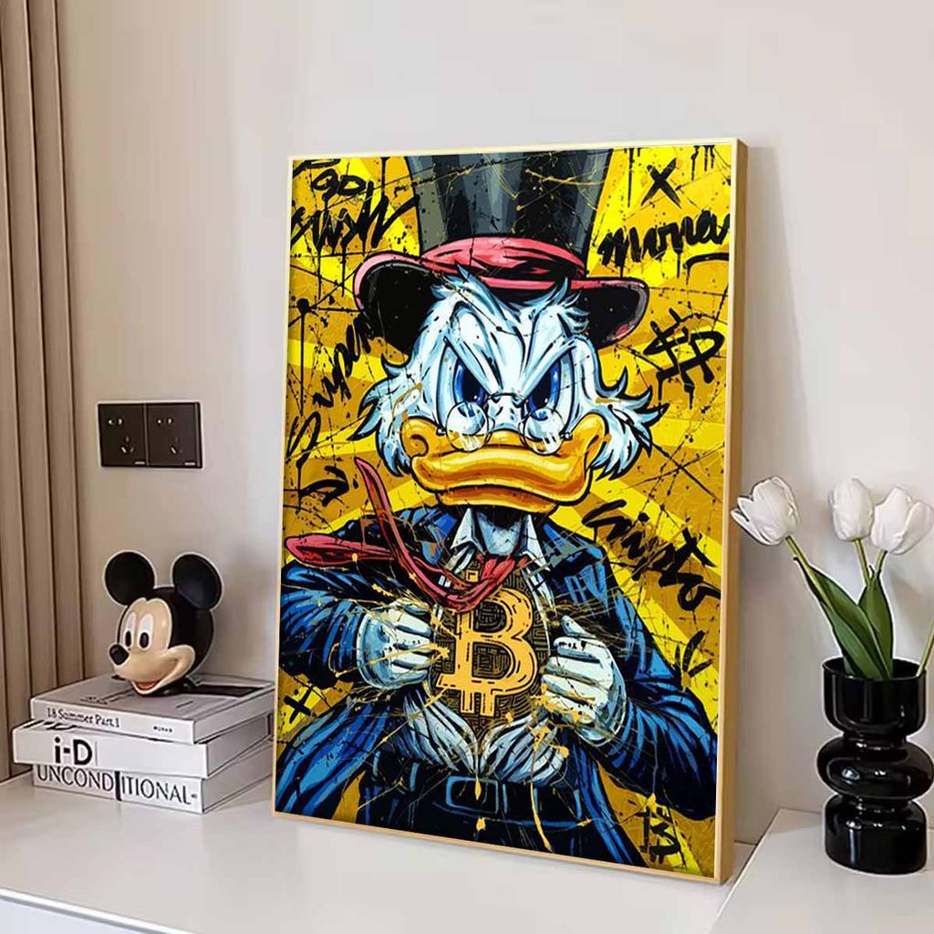 5D DIY Diamond Art Painting Kits for Adults, Rich Donald Duck Full Round Crystal Diamond Kits for Beginner for Home Wall Decorate