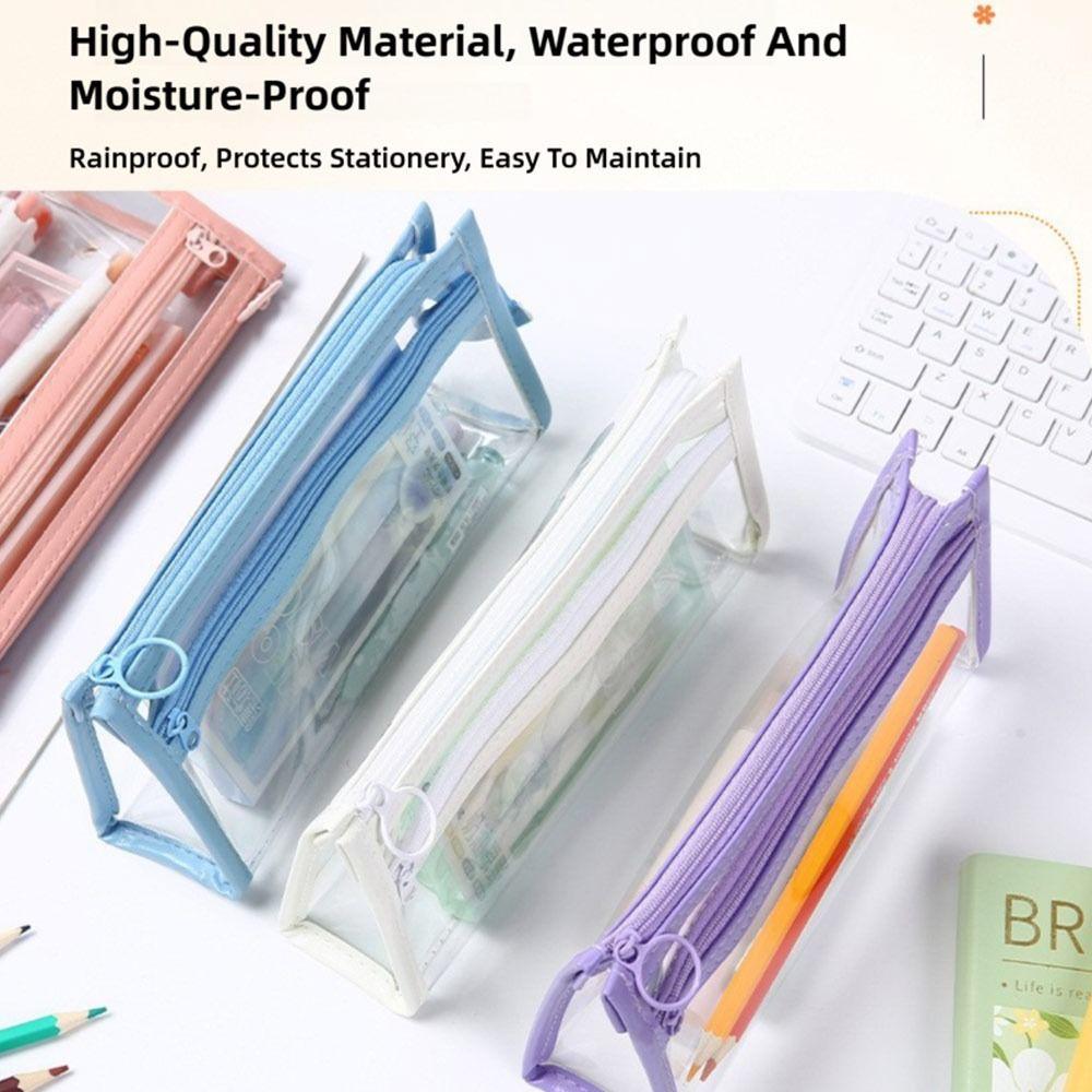 Wasserdichtes Mäppchen PVC Schreibwarentasche Einfache Aufbewahrungstasche für Schreibwaren Geschenk