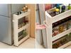 Ultra-Narrow 10CM Storage Rack with Wheels for Kitchen, Bathroom, Refrigerator Gap, and Living Room. Floor-Standing Cart.