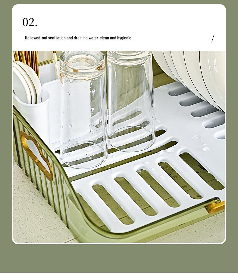 Elegant Kitchen Countertop Dish and Utensil Rack
