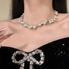 Earrings Jewelry Set Shiny Pearl Jewelry Set Rhinestone Necklace Set Eye-Catching Luxury Wedding Jewelry For Banquet Gift