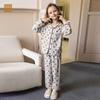 Kids Thin Cardigan Pajama Set Boys Girls Homewear Base Layer Air Conditioner Clothes 100-170cm A Safety Breathable