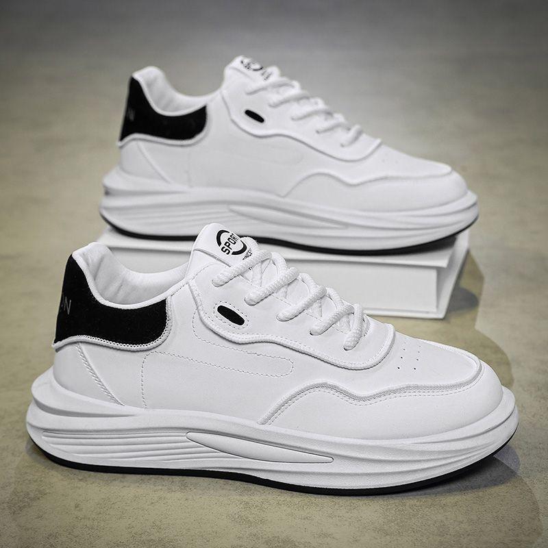 Men's Shoes New Spring Light White Shoes Board Shoes Trendy Versatile Fashionable and Breathable Teenager Niche Trendy Shoes