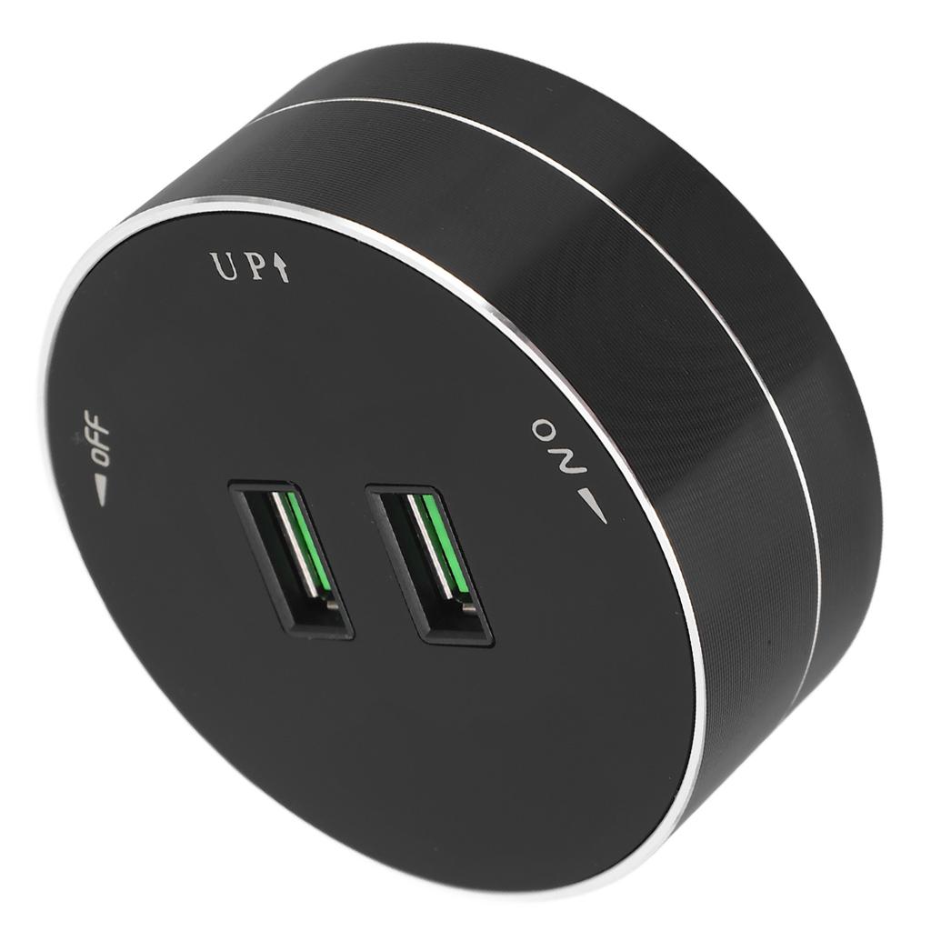 Akkubetriebener Stromschienenadapter Dual-USB-Anschluss Multifunktionaler Runder Steckdosenadapter mit Lichtanzeige
