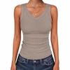 2026 Women's Slim-fit V-neck Ribbed Sleeveless Summer Knit Top