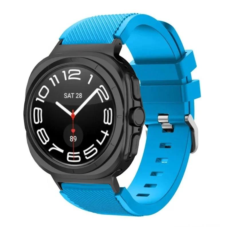 Silicone Strap For Samsung Galaxy Watch Ultra 2026 47mm Stripe Texture Replacement Band For Samsung Watch 8/8 Classic Accessory
