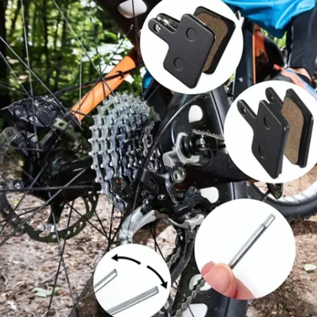 6 Pairs Bike Brake Pads Oil Disc Heat Dissipation Semi Metal Lining for Mountain Bikes Road Bicycle