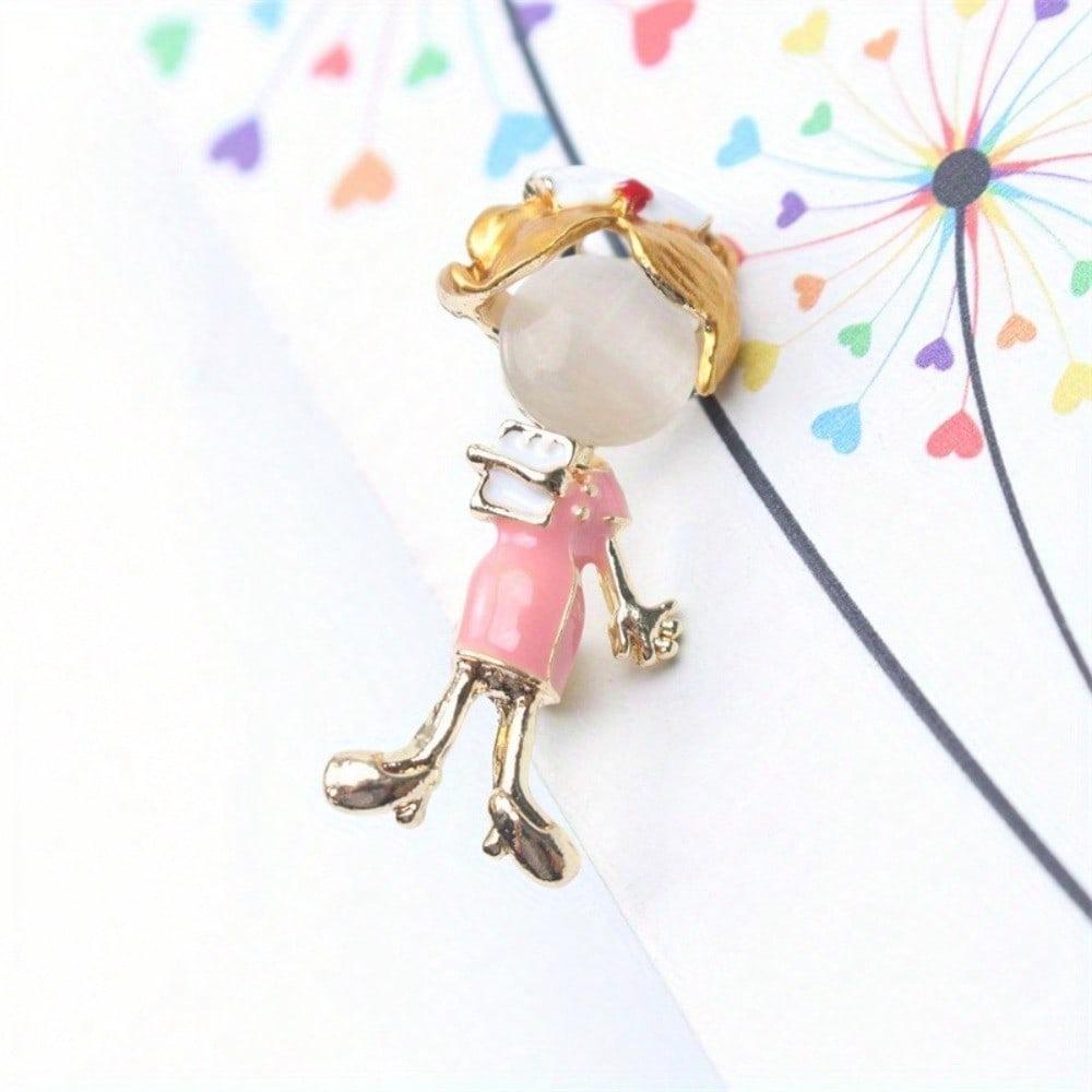Elegant Cute Nurse Sister Brooch Ladies Student Bag Clothing Accessories Pin Gift Ladies' Novelty Brooch