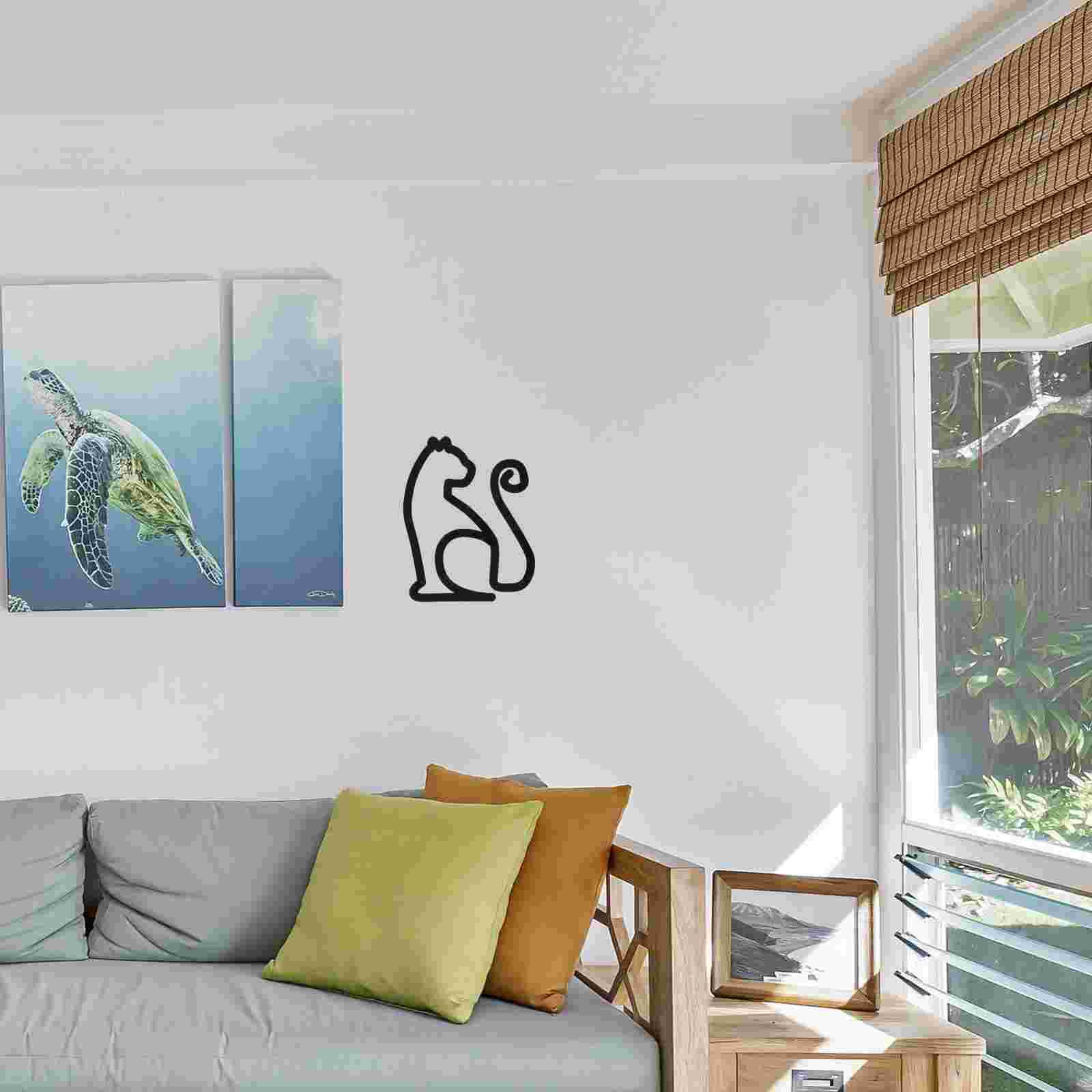 

Домашний декор Кошка Металлическая стена Дизайнерские украшения Подвески Черные украшения 19.7X16X0.1CM чёрный