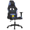 Gaming Chair with Massage Function Black and Blue Fabric