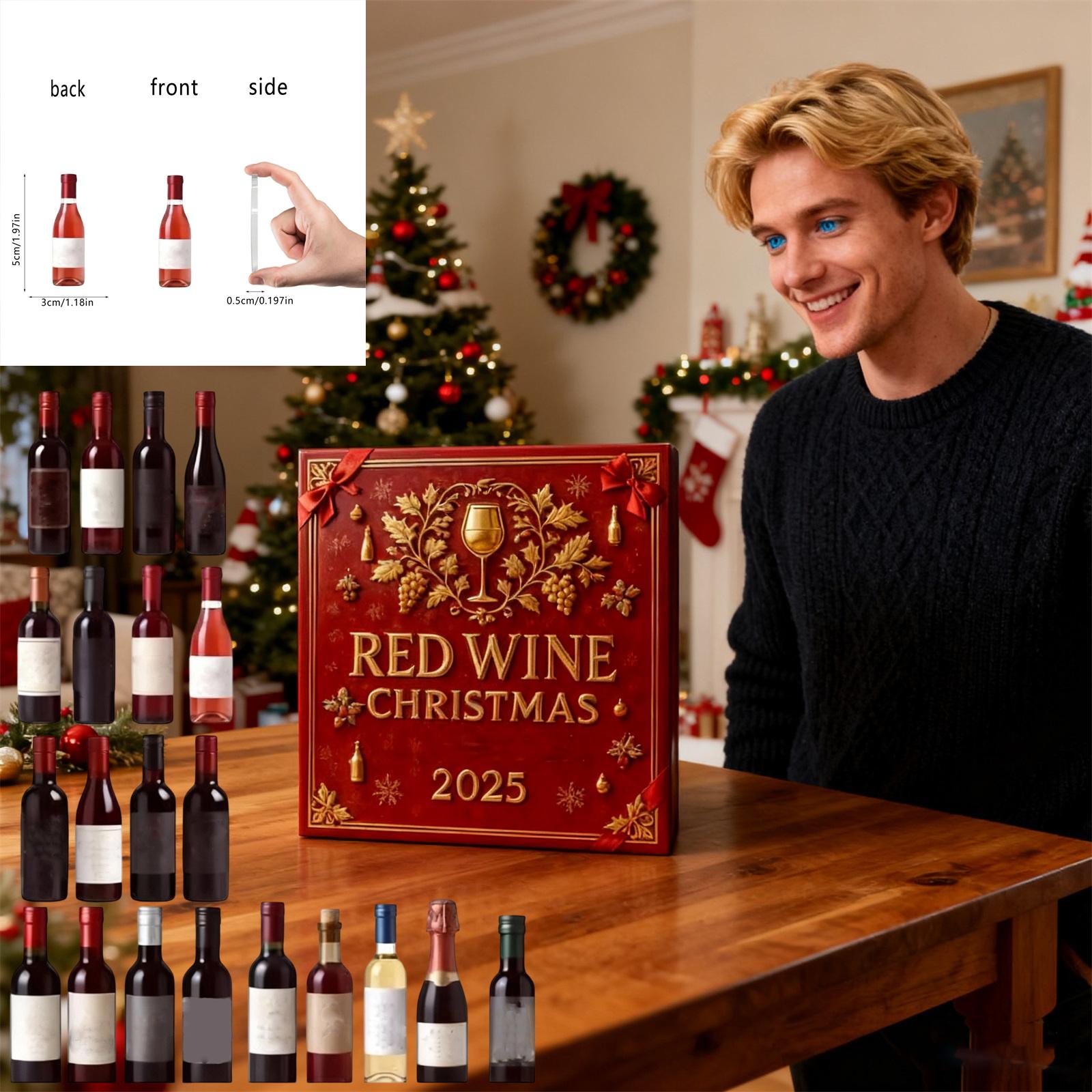 

1 PC 2D Red Wine Christmas Tree Decoration Acrylic Pendant One Size