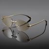 Metal Frameless Spice Girl Cat Eye Sunglasses Women'S Retro Uv Protection Premium Sense Frameless Sunglasses
