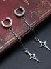 1pair Gothic Jewelry Cross Star Drop Earrings Punk Charms Stitching Rivet Earrings for Women Korean Fashion Accessories
