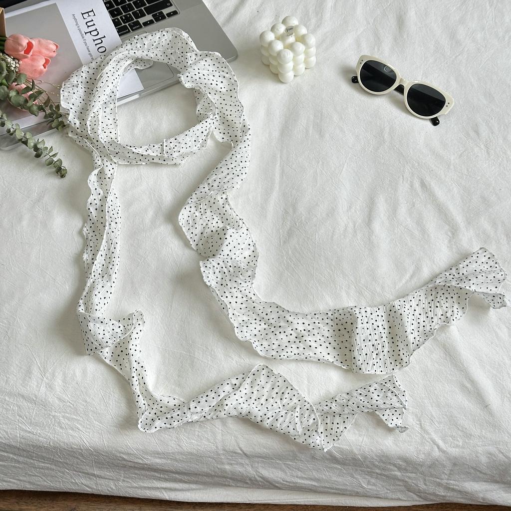 Polka Dots Retro Pure Desire Style Leopard Print Scarf Versatile Fashion Headband New Advanced Scarf Ribbon Atmosphere Ins