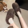 Winter 2026 New Cotton Shoes Bow Warm Heightened Platform Outside Wear Wrapped Hairy Flat Shoes Women