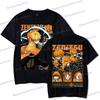New Demon Slayer Zenitsu Agatsuma T Shirt Men Fashion Manga T-shirts Cool Two-sided Graphics Unisex Tops Anime Homme Camiseta